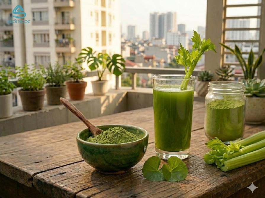 Bột cần tây sấy lạnh khác gì nước ép cần tây?